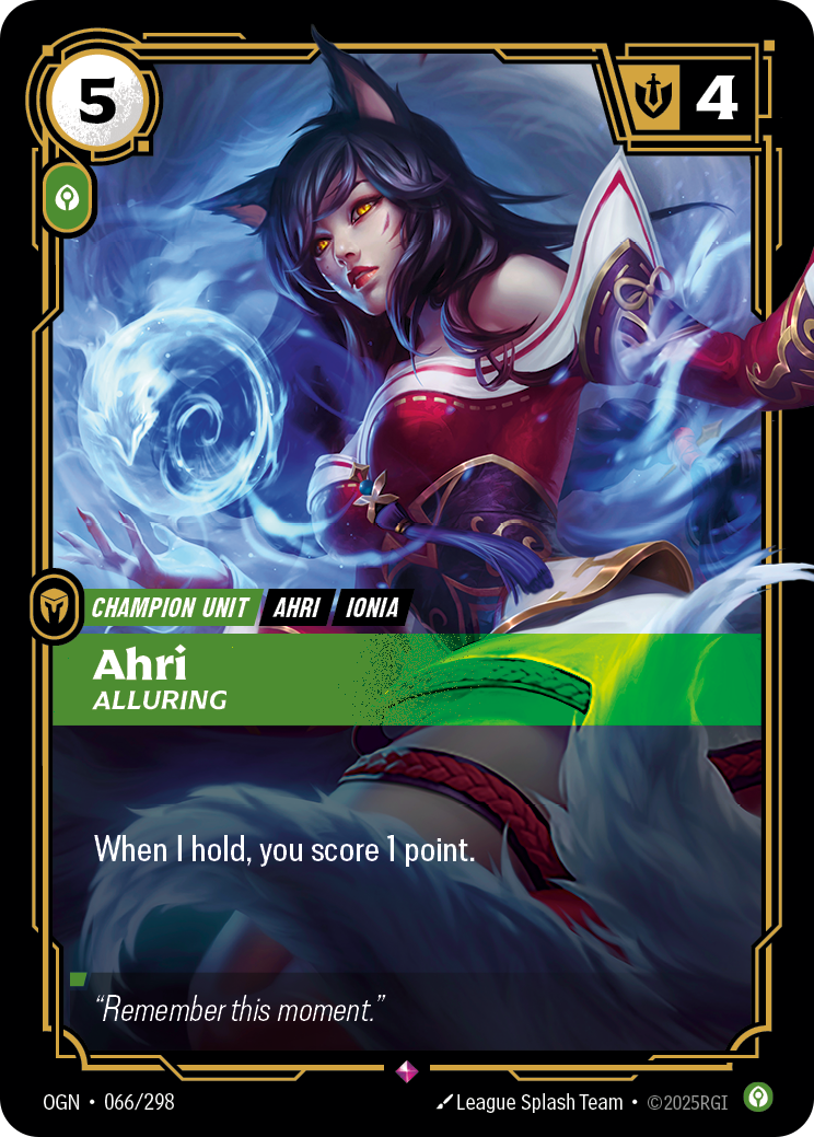 Ahri - Alluring - 066/298 - Rare (Inglés Foil NM)
