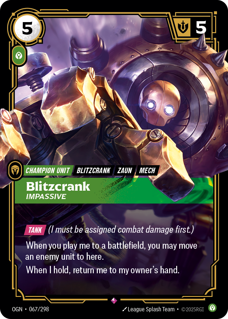 Blitzcrank, Impassive - 067/298 - Rare (Inglés Foil NM)