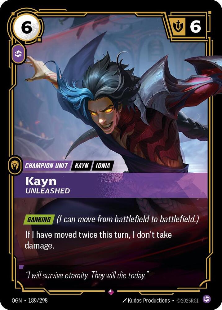 Kayn - Unleashed - 189/298 - Rare (Inglés Foil NM)