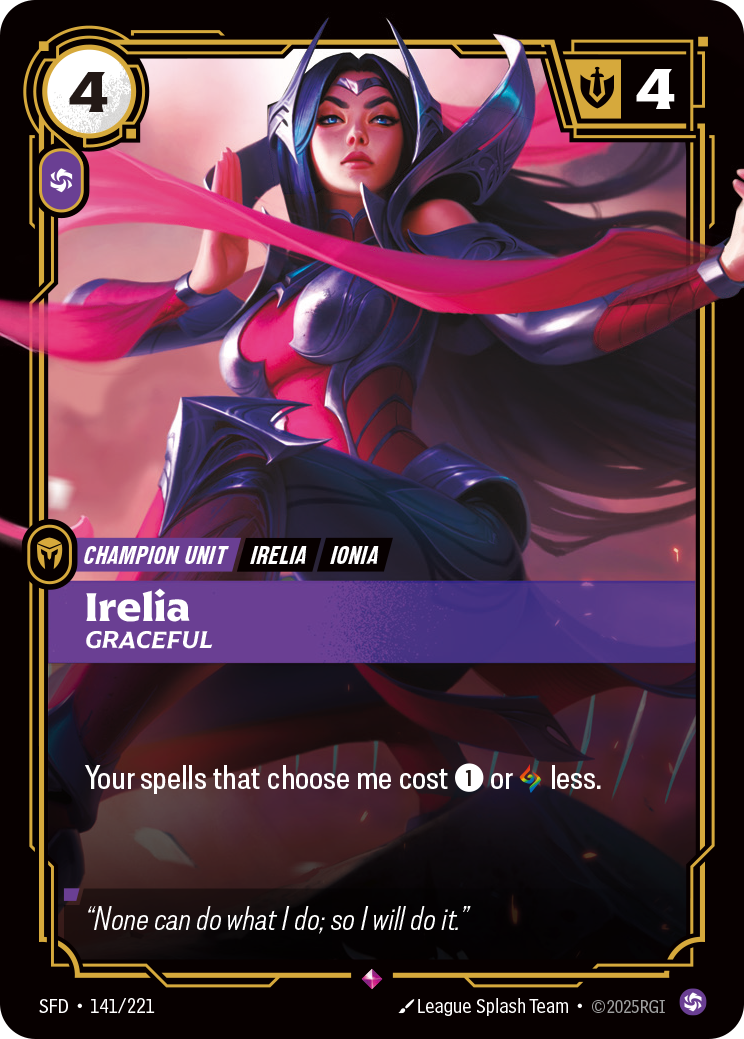 Irelia - Graceful - 141/221 - Rare (Inglés Foil NM)