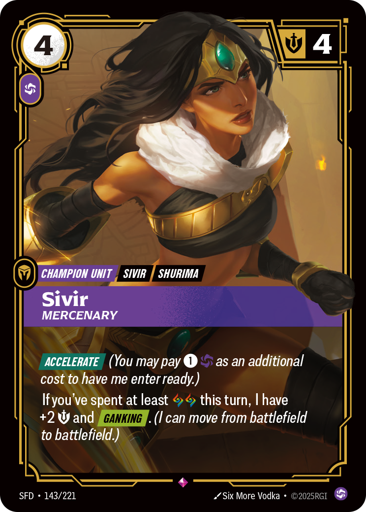 Sivir - Mercenary - 143/221 - Rare (Inglés Foil NM)