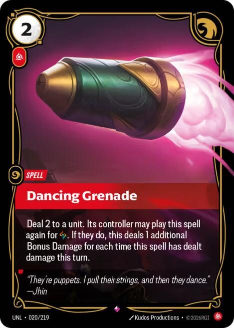 Dancing Grenade - 020/219 - Rare (Inglés Foil NM)