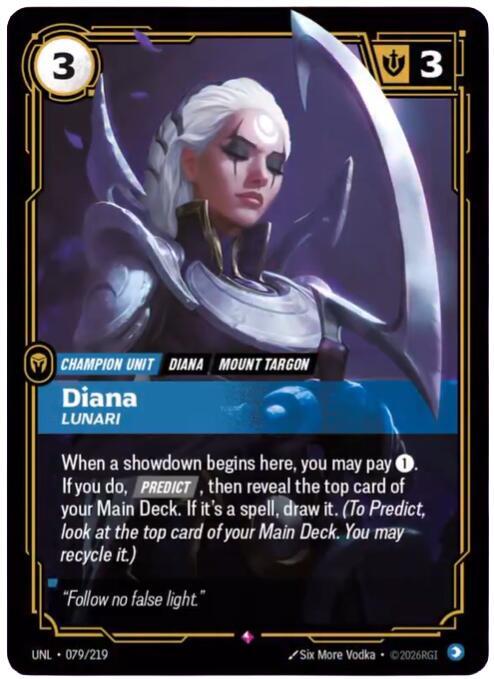 Diana - Lunari - 079/219 - Rare (Inglés Foil NM)