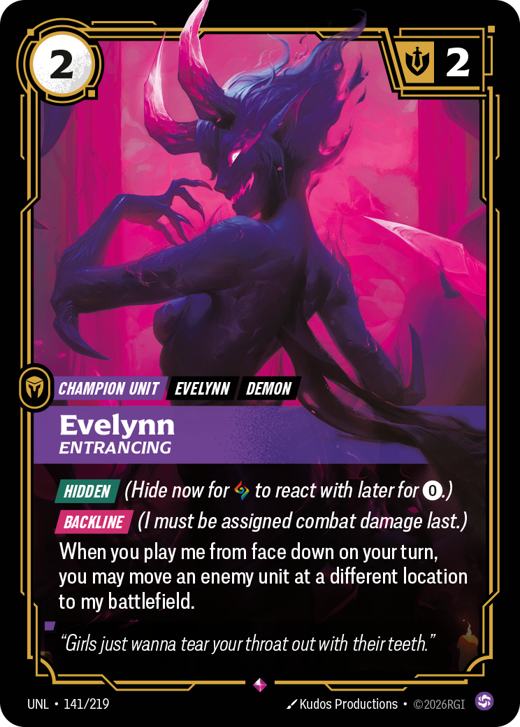 Evelynn - Entrancing - 141/219 - Rare (Inglés Foil NM)