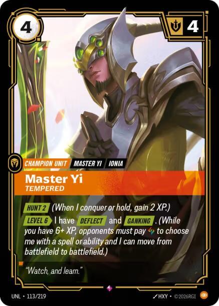 Master Yi - Tempered - 113/219 - Rare (Inglés Foil NM)