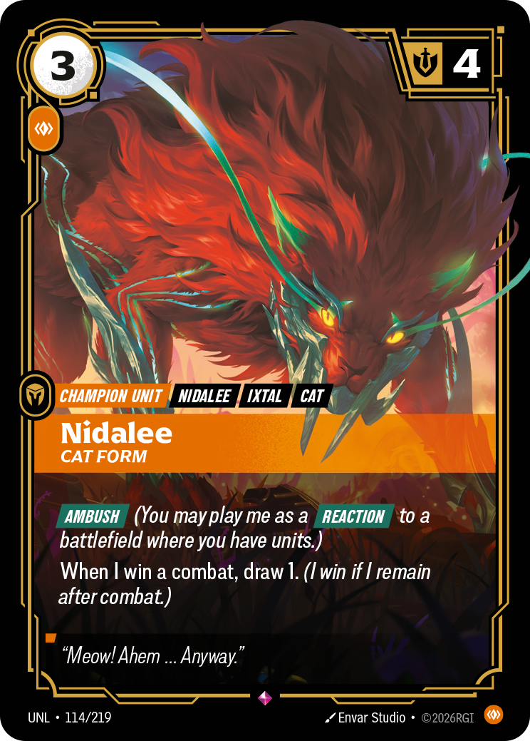 Nidalee - Cat Form - 114/219 - Rare (Inglés Foil NM)