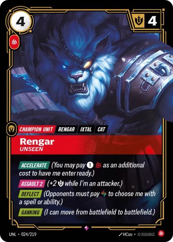 Rengar - Unseen - 024/219 - Rare (Inglés Foil NM)