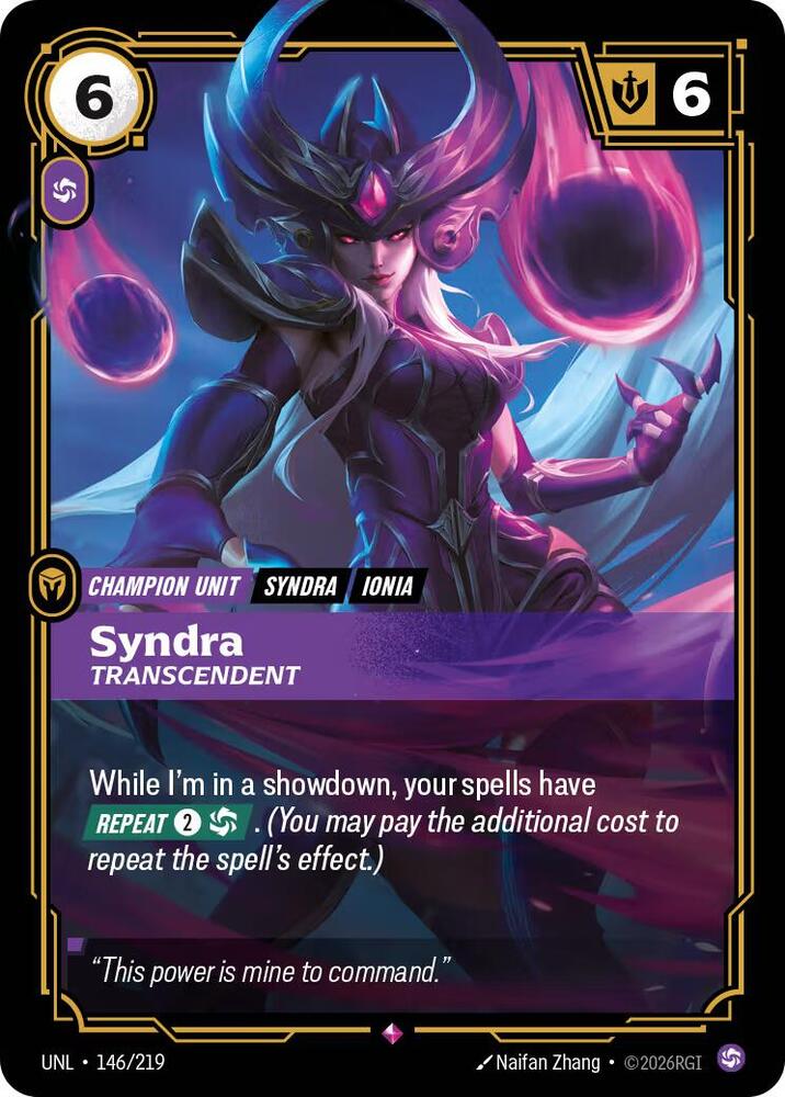 Syndra - Transcendent - 146/219 - Rare (Inglés Foil NM)