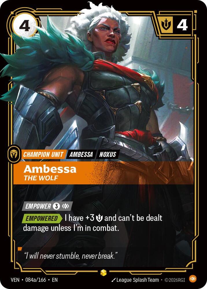 Ambessa, The Wolf - 084a/166 - Rare (Inglés Foil NM)