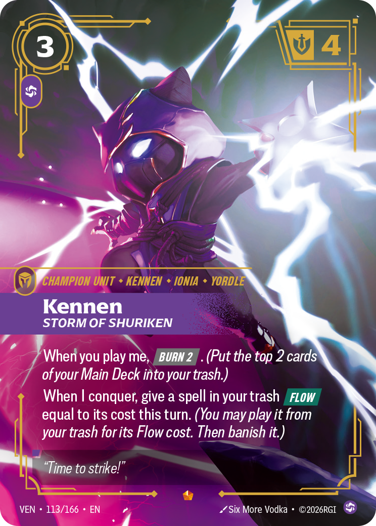 Kennen, Storm of Shuriken - 113/166 - Epic (Inglés Foil NM)