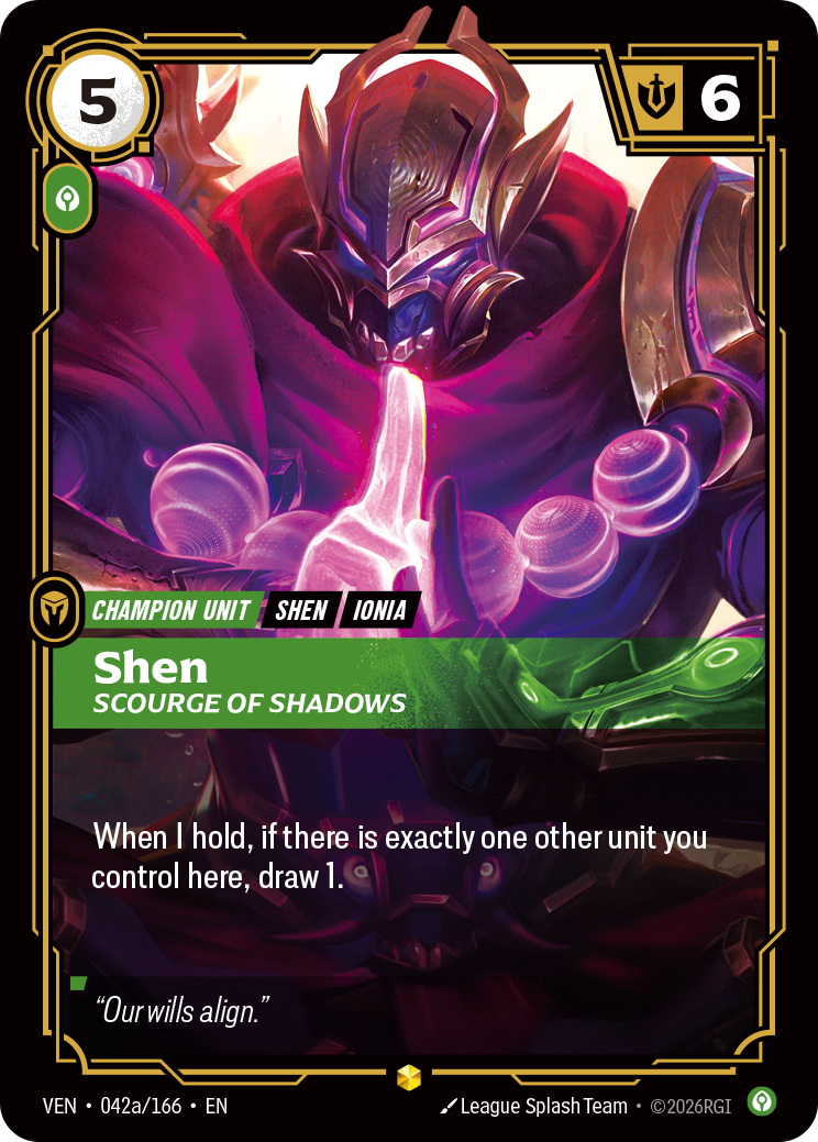 Shen, Scourge of Shadows - 042a/166 - Showcase (Inglés Foil NM)