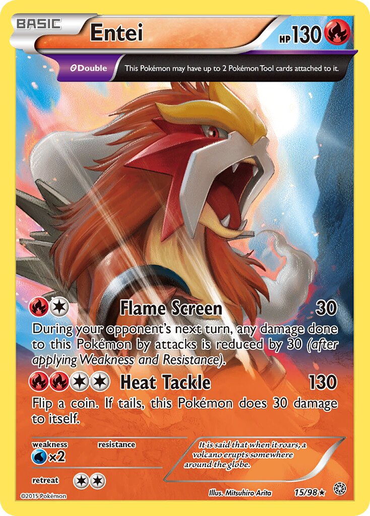 Entei - 15/98 - Rare Holo (Inglés Reverse Holo LP)