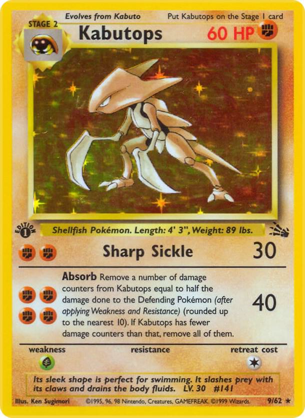 Kabutops - 9/62 - Unlimited Holofoil Rare Holo (Inglés Unlimited Holofoil HP)