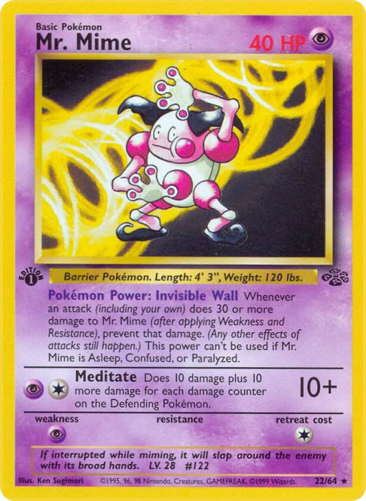 Mr. Mime - 22/64 - 1st Edition Rare (Español 1st Edition HP)