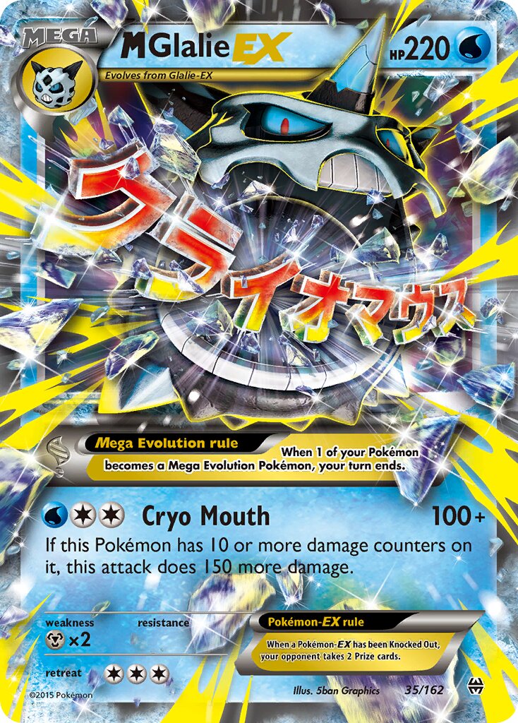 M Glalie-EX - 35/162 - Rare Holo EX (Inglés Foil LP)