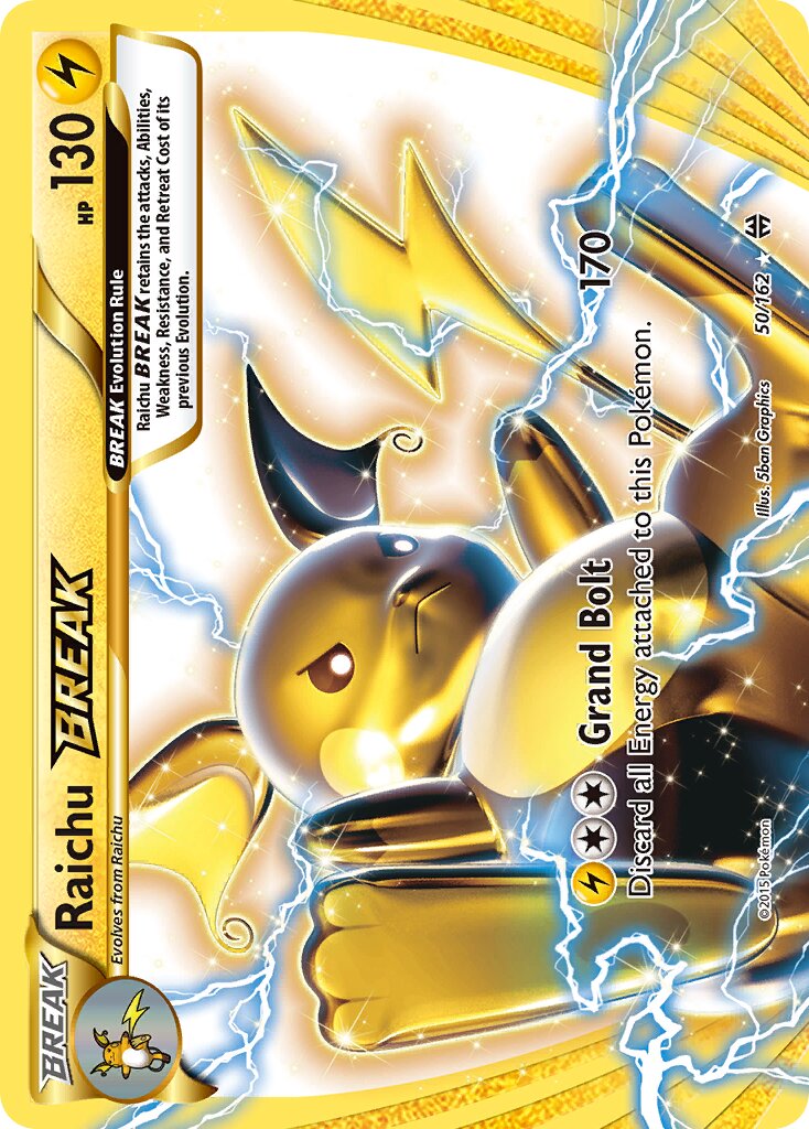 Raichu BREAK - 50/162 - Rare BREAK (Inglés Foil LP)