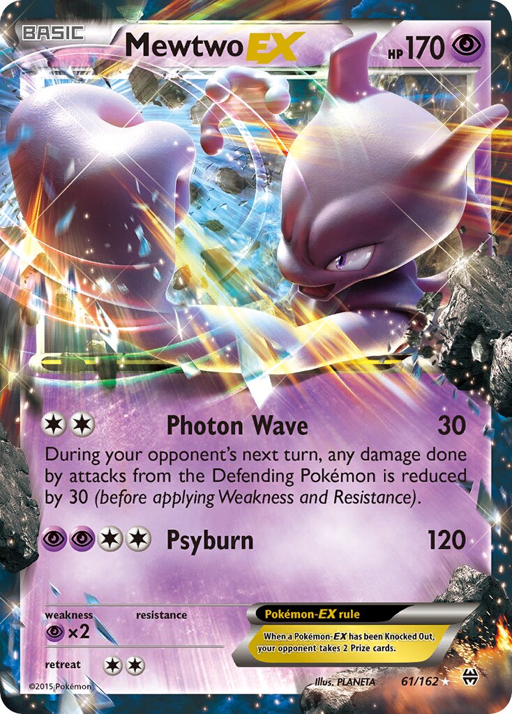 Mewtwo-EX - 61/162 - Rare Holo EX (Inglés Foil LP)