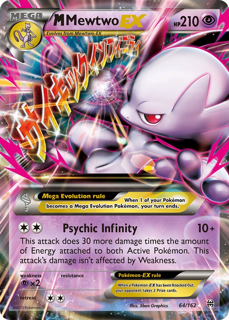 M Mewtwo-EX - 64/162 - Rare Holo EX (Inglés Foil LP)
