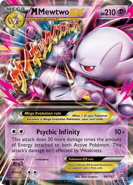 M Mewtwo-EX - 64/162 - Rare Holo EX (Inglés Foil LP)