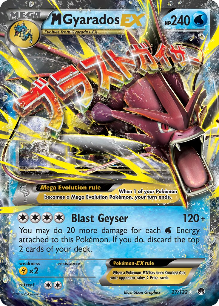 M Gyarados-EX - 27/122 - Rare Holo EX (Inglés Foil LP)