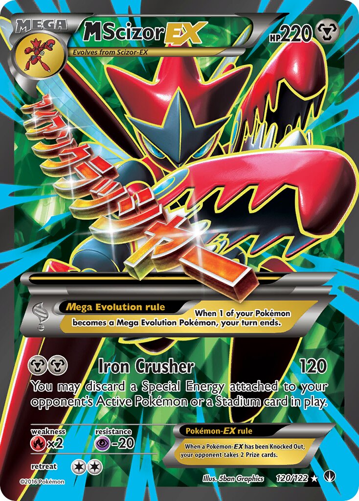M Scizor-EX - 120/122 - Rare Ultra (Inglés Foil LP)