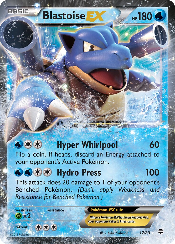 Blastoise-EX - 17/83 - Rare Holo EX (Inglés Foil LP)