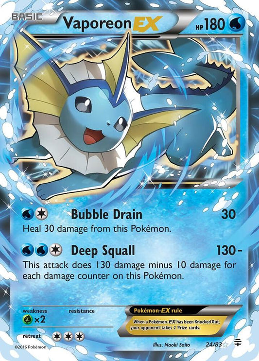 Vaporeon-EX - 24/83 - Rare Holo EX (Inglés Foil LP)