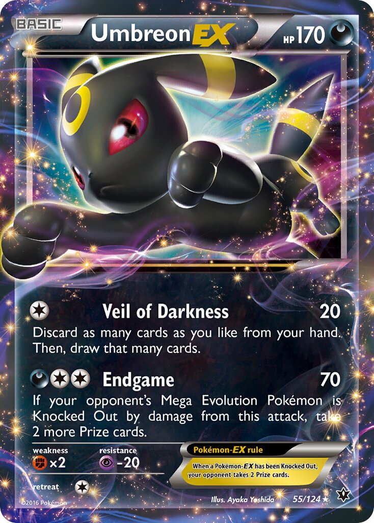 Umbreon-EX - 55/124 - Rare Holo EX (Inglés Foil MP)