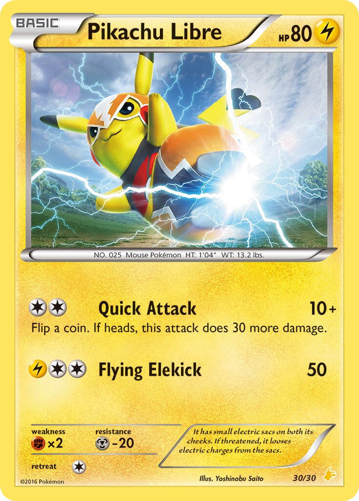 Pikachu Libre - 30/30 - Common (Inglés Foil MP)