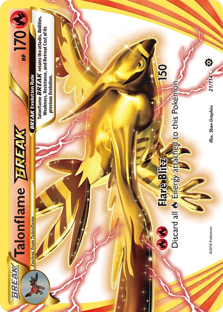 Talonflame BREAK - 21/114 - Rare BREAK (Inglés Foil LP)