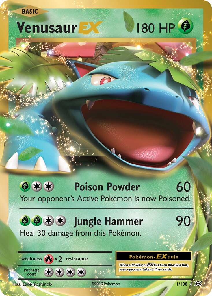 Venusaur-EX - 1/108 - Rare Holo EX (Inglés Foil MP)