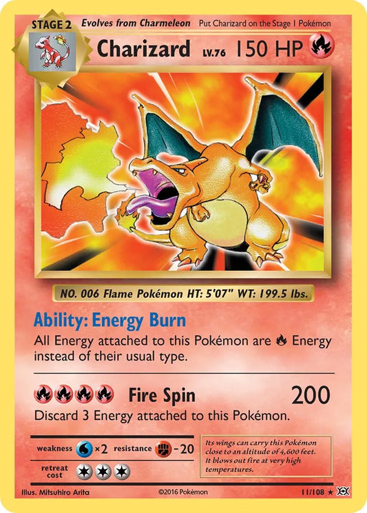 Charizard - 11/108 - Rare Holo (Inglés Foil LP)