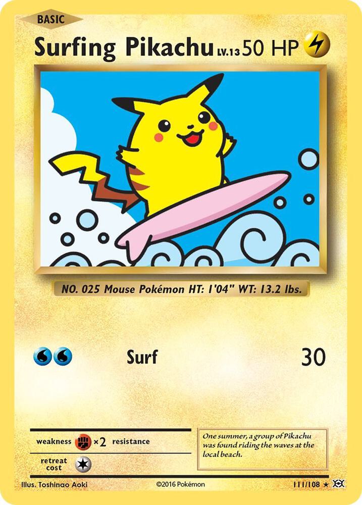 Surfing Pikachu - 111/108 - Rare Secret (Inglés NM)