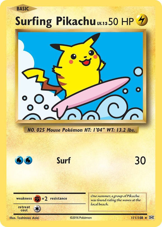 Surfing Pikachu - 111/108 - Rare Secret (Inglés NM)