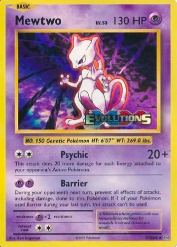 Mewtwo (XY Evolutions Prerelease) - 51/108 - Promo (Inglés Foil LP)