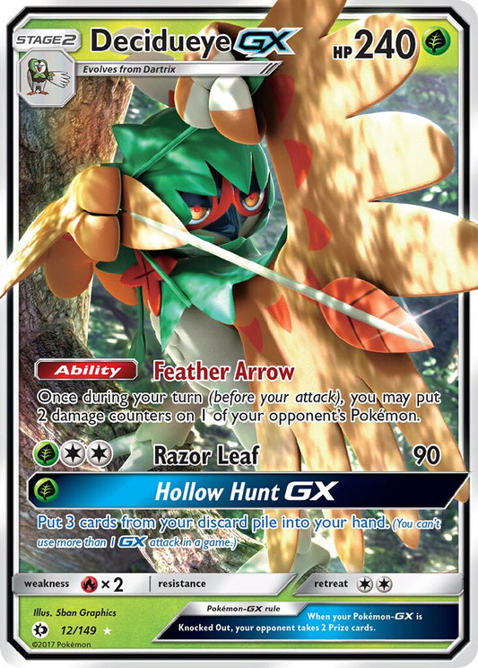 Decidueye-GX - 12/149 - Rare Holo GX (Inglés Foil NM)
