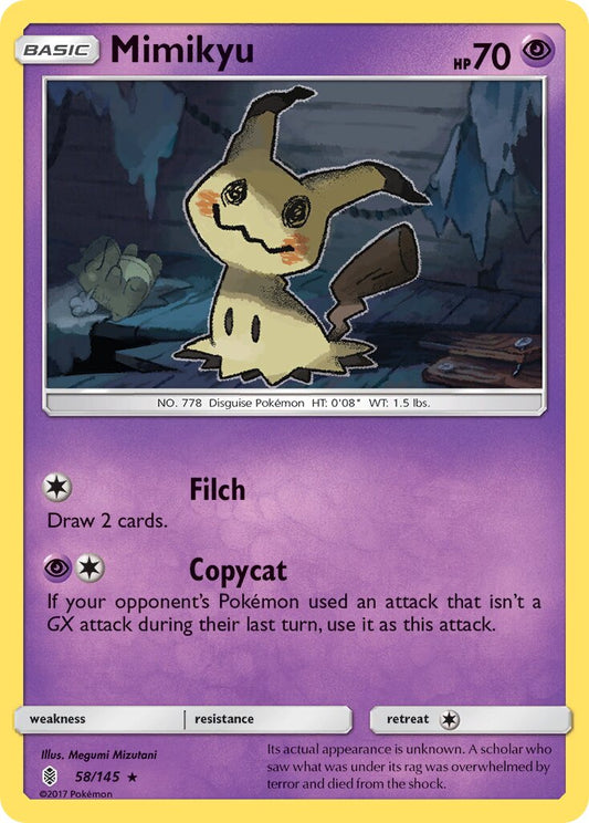 Mimikyu - 58/145 - Rare Holo (Inglés Reverse Holo LP)