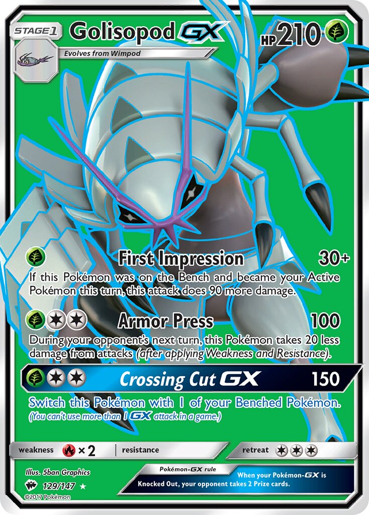 Golisopod-GX - 129/147 - Rare Ultra (Inglés Foil LP)
