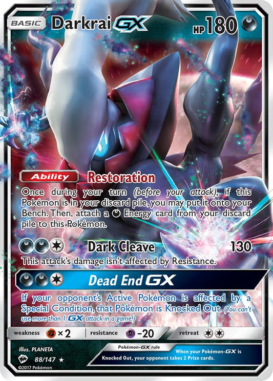 Darkrai-GX - 88/147 - Rare Holo GX (Inglés Foil LP)