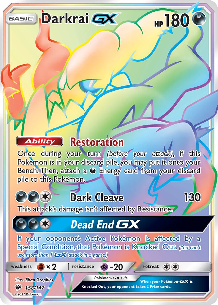 Darkrai-GX - 158/147 - Rare Rainbow (Español Foil LP)