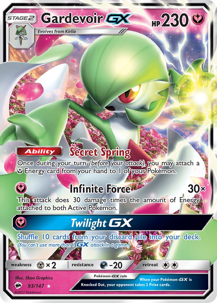Gardevoir-GX - 93/147 - Rare Holo GX (Inglés Foil LP)