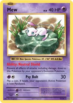 Mew - 53/108 (XY Evolutions) - 053/108 - Rare (Inglés NM)