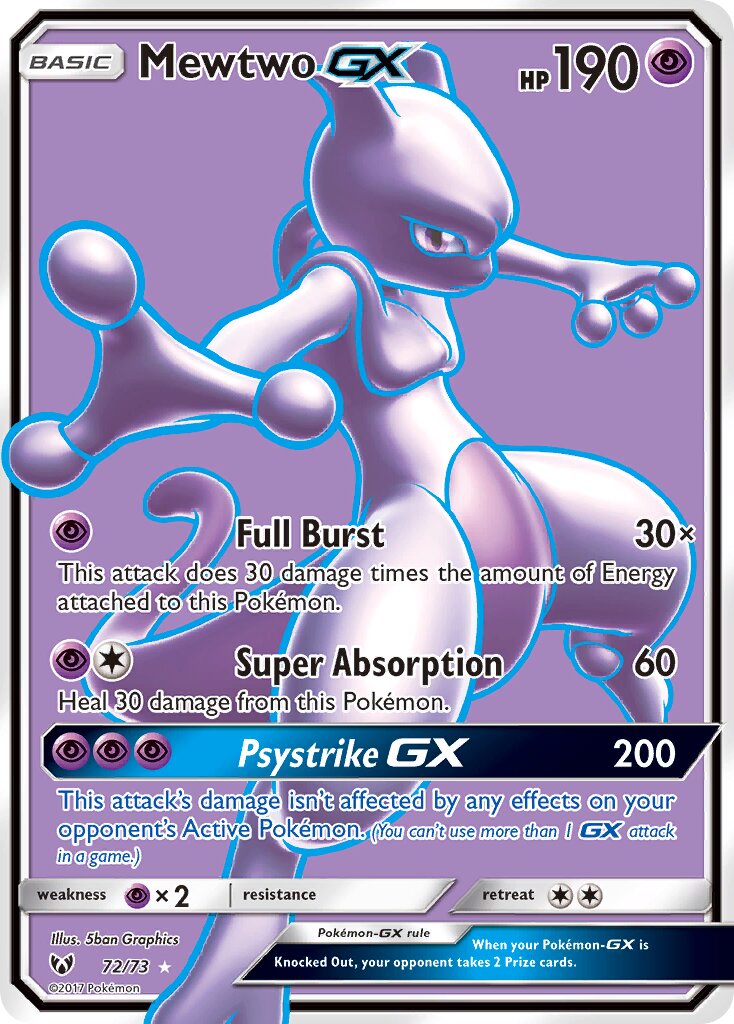 Mewtwo-GX - 72/73 - Rare Ultra (Inglés Foil NM)