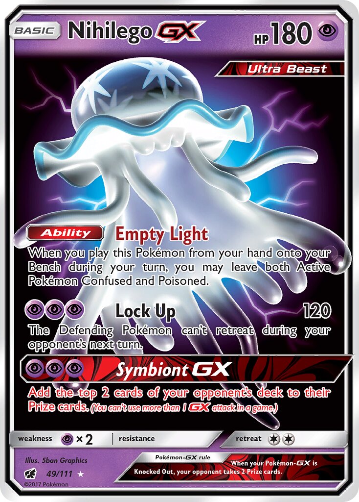 Nihilego-GX - 49/111 - Rare Holo GX (Inglés Foil DMG)