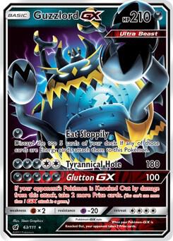 Guzzlord-GX - 63/111 - Rare Holo GX (Inglés Foil NM)