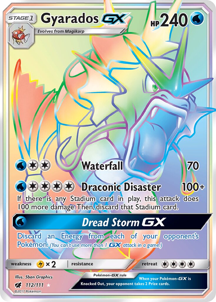 Gyarados-GX - 112/111 - Rare Rainbow (Inglés Foil LP)