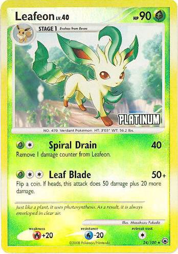 Leafeon - 24/100 [Platinum] - 024/100 - Promo (Inglés Reverse Holo LP)