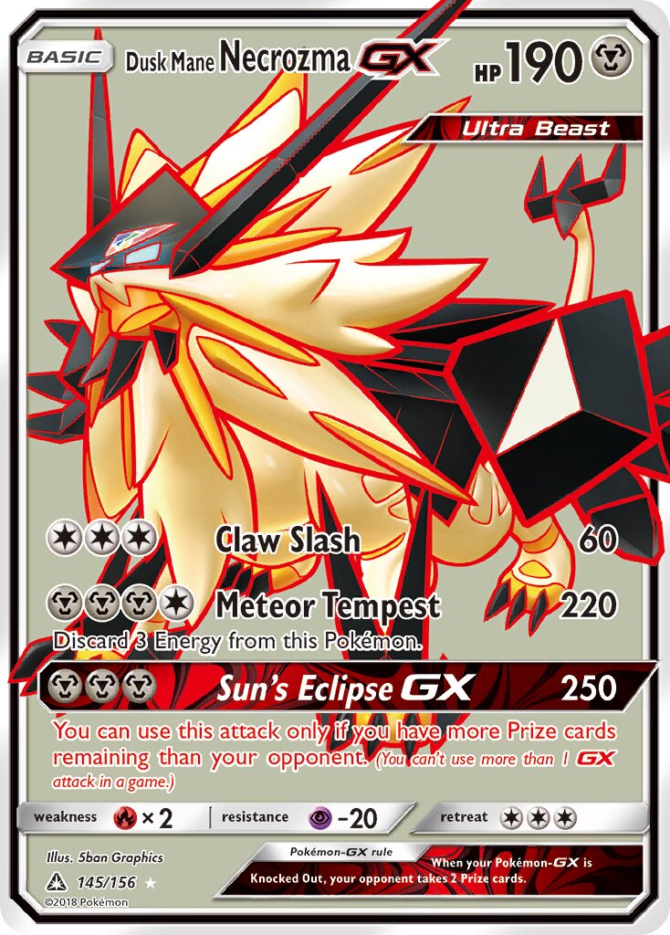 Dusk Mane Necrozma-GX - 145/156 - Rare Ultra (Inglés Foil LP)