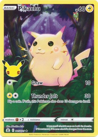 Pikachu - 5/25 - Full Art Holo Rare (Español)
