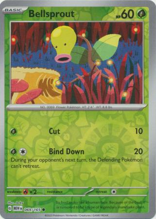 Bellsprout - 069/165 - Common Reverse Holo (Español)